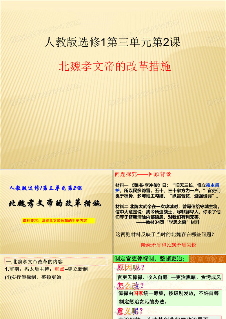 北魏孝文帝的改革措施ppt