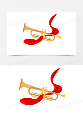 金色嘹亮冲锋号素材