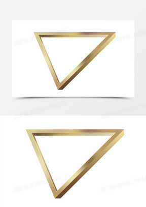 金色立体三角框架