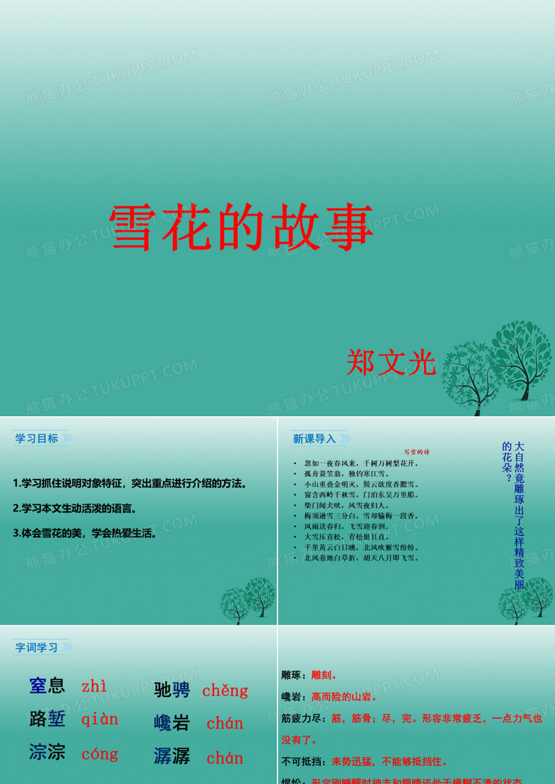 (2季版)27七级语文下册第2单元8雪花的故事课件鄂教版