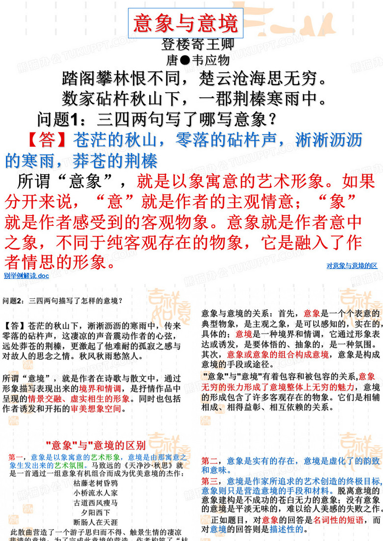 意象与意境的区别