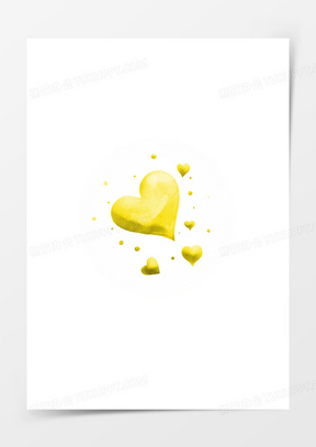 黄色心图片素材