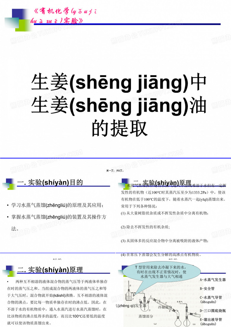 最新生姜中生姜油的提取精品课件