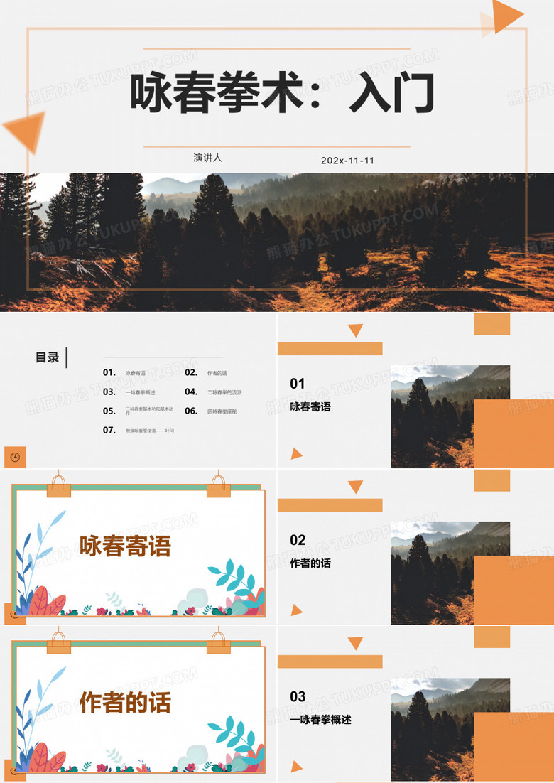咏春拳术：入门PPT模板