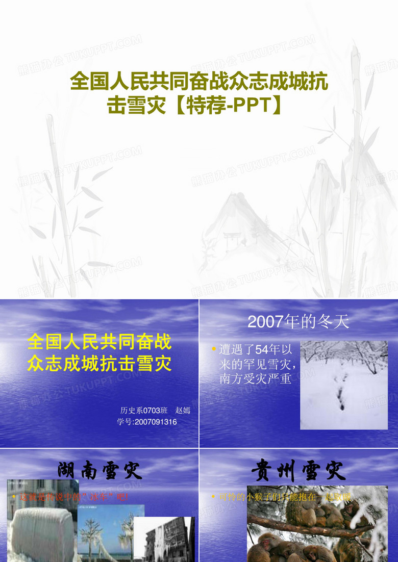 全国人民共同奋战众志成城抗击雪灾【特荐-PPT】共16页PPT