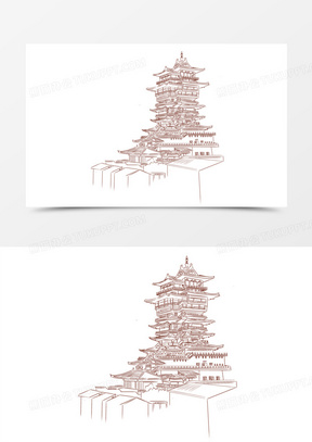 楼手绘图片素材