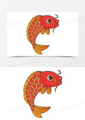 原创手绘风春节装饰鲤鱼元素