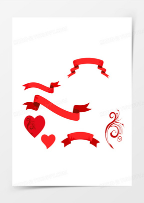 爱心飘带图片素材