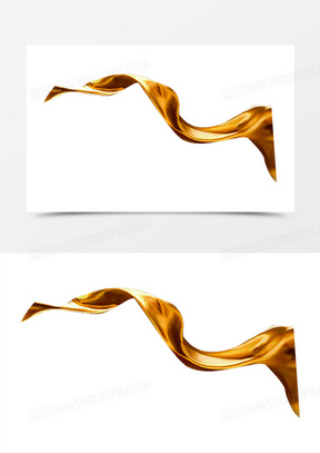 黄色丝滑丝带设计