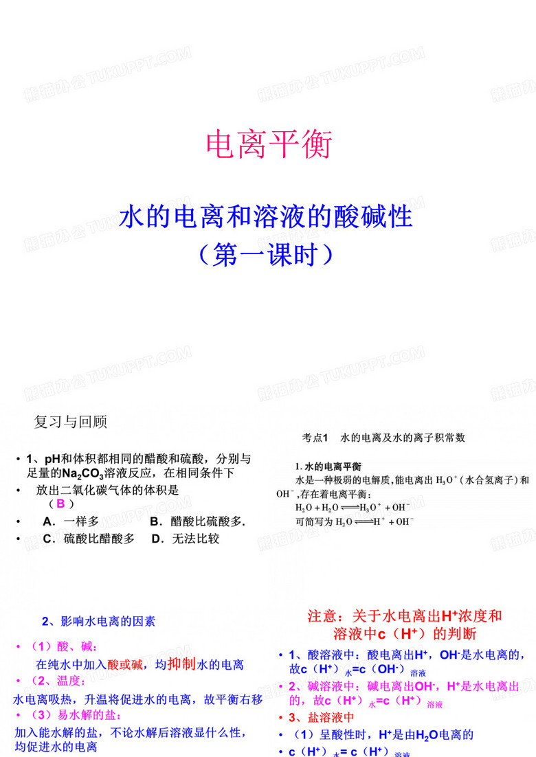 水的电离平衡