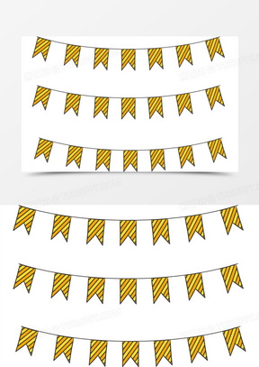 矢量手绘金色吊旗