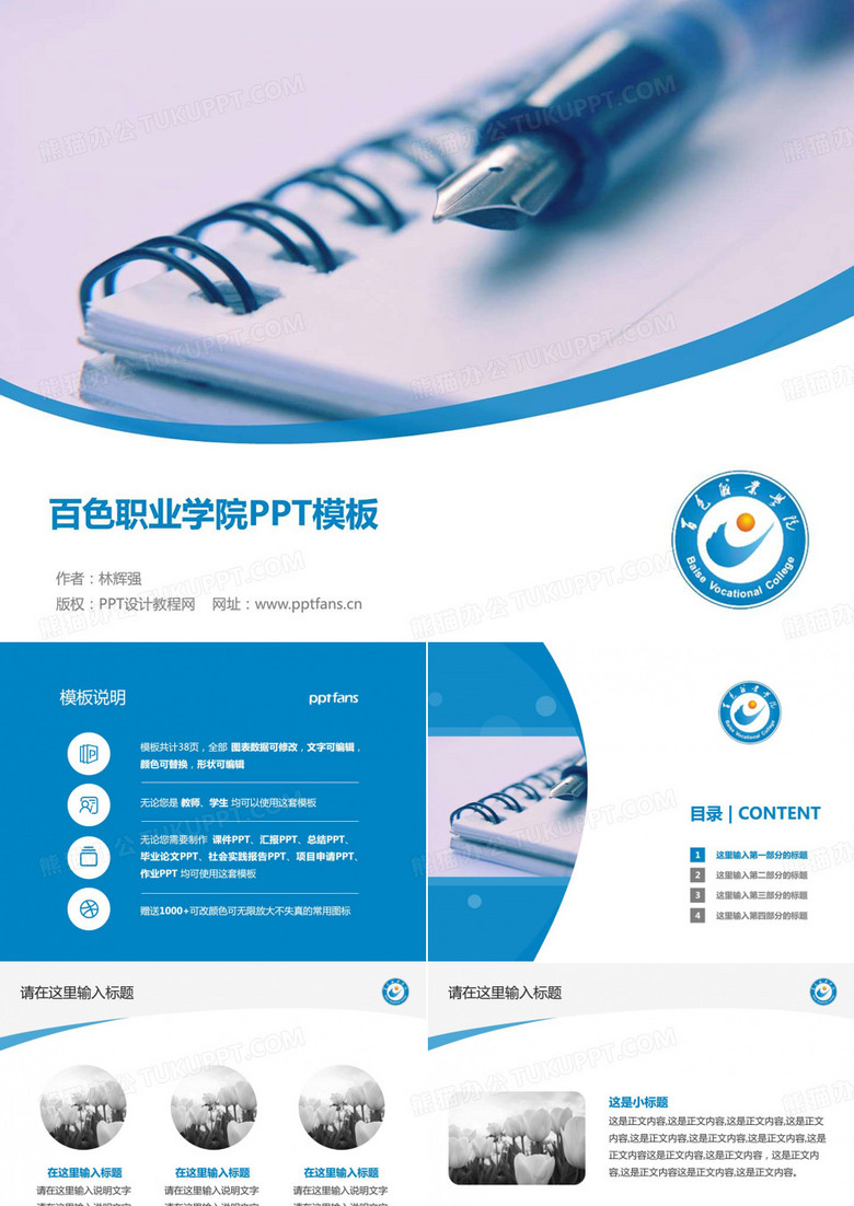百色职业学院PPT模板.ppt