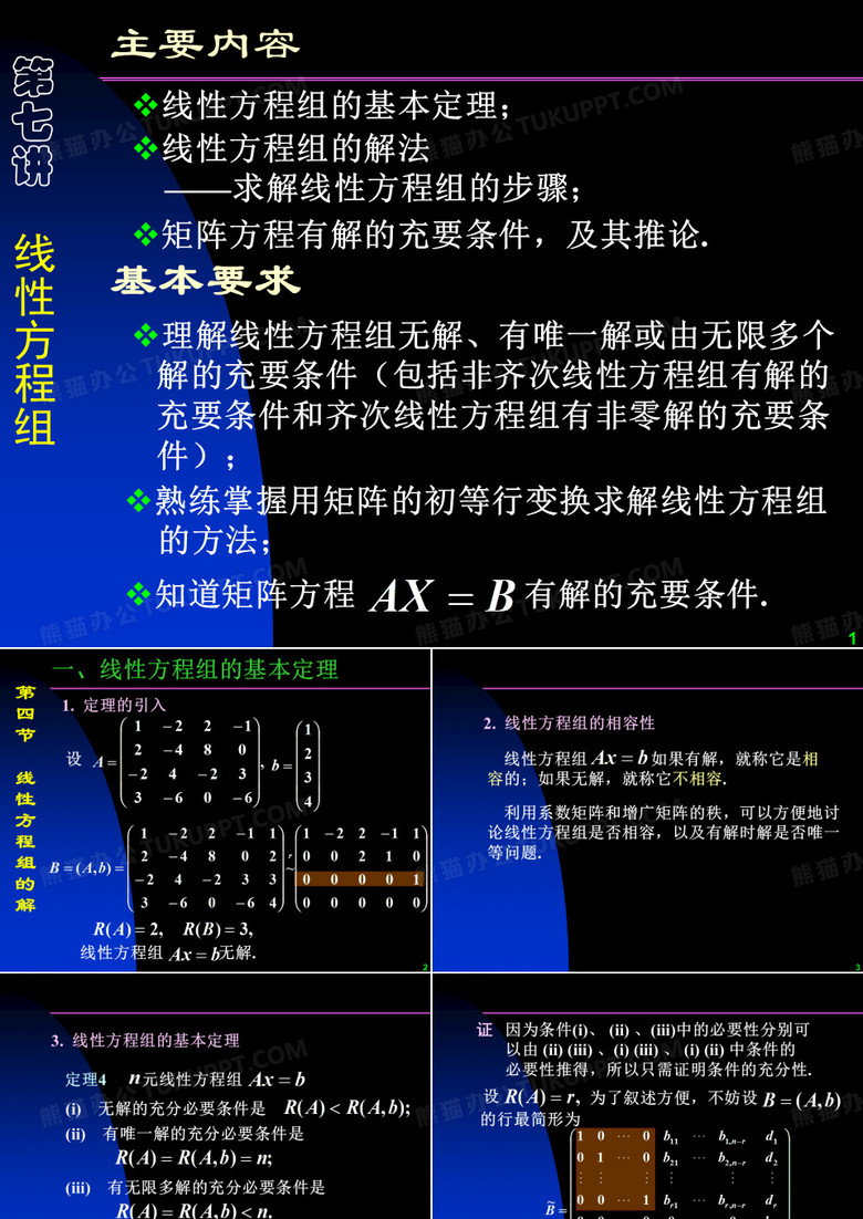 线性代数课件--07 线性方程组