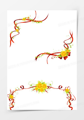 红丝带礼带边框