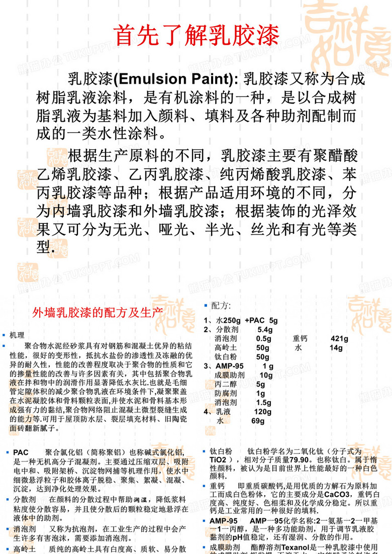 外墙乳胶漆的配方