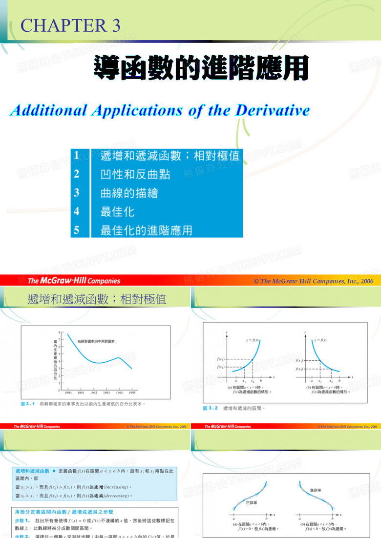 递增与递减函数;相对极值