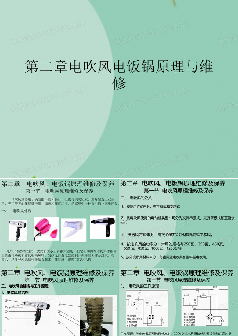 第二章电吹风电饭锅原理与维修(“电吹风”相关文档)共21张