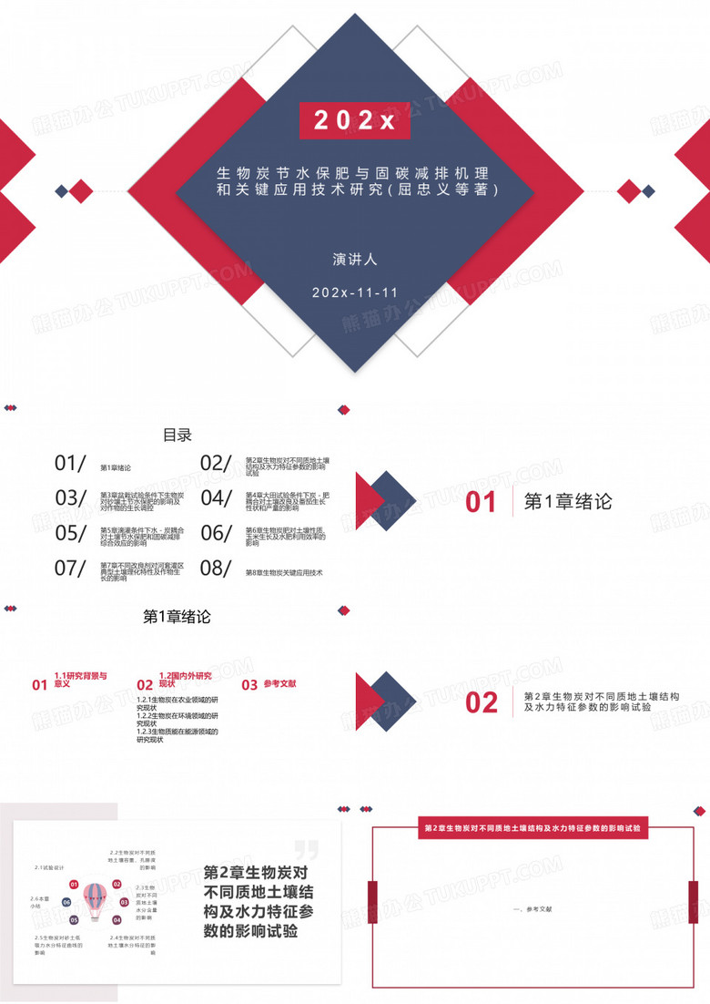 生物炭节水保肥与固碳减排机理和关键应用技术研究(屈忠义等著)PPT模板