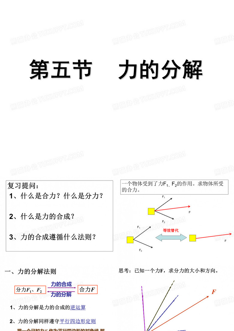 力分解与正交分解