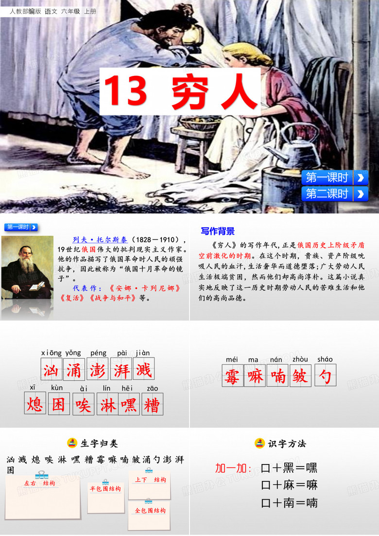 部编版六年级语文上册第13课穷人PPT