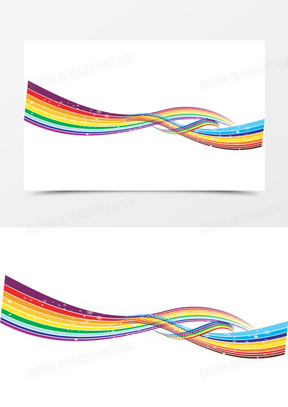创意手绘合成彩虹形状彩条