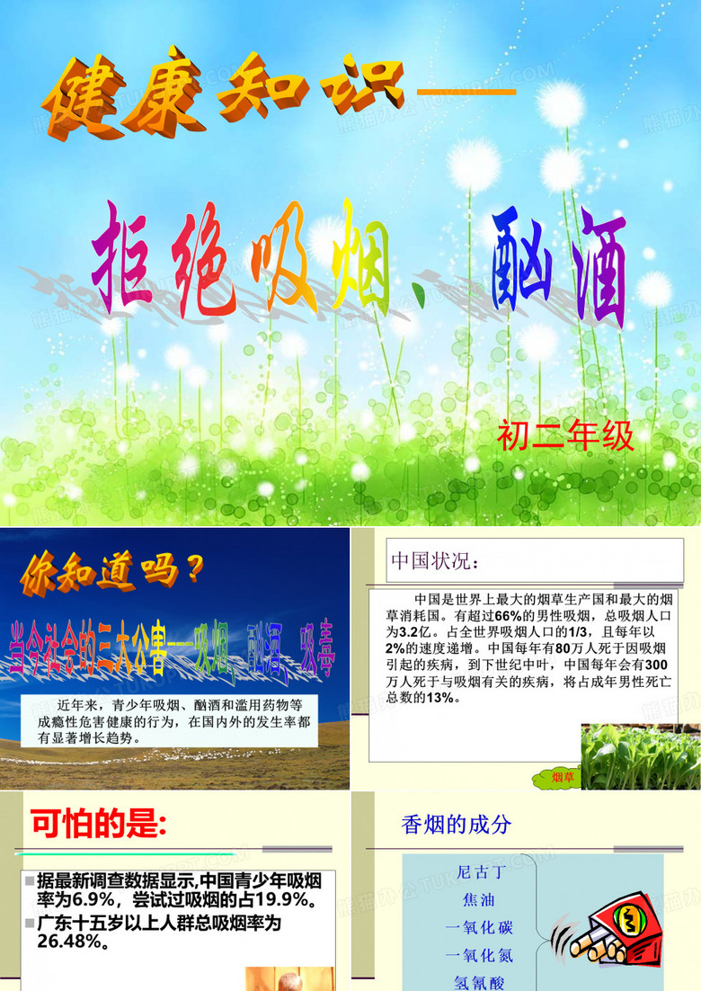 拒绝吸烟、酗酒