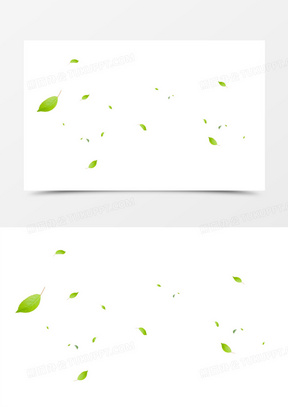 绿色散状飘飞的树叶