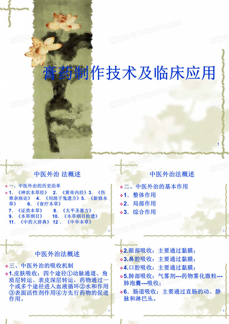 膏药制作技术及临床应用ppt课件