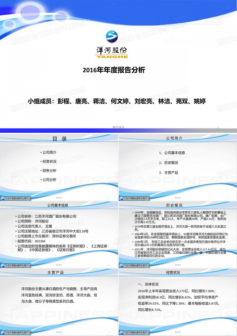洋河股份报PPT课件