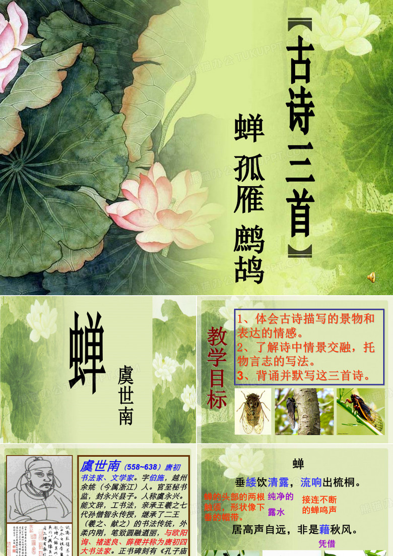 古诗三首《蝉》《孤雁》《鹧鸪》
