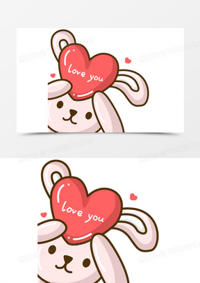 卡通兔子love图标