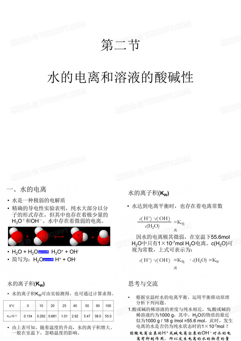 水的电离平衡