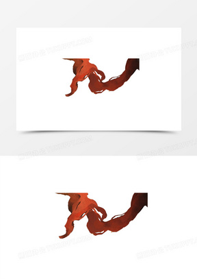 手绘古风红色彩带