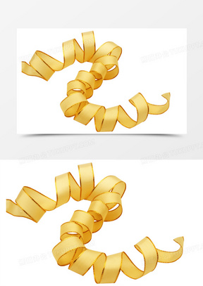 金色手绘丝带缠绕