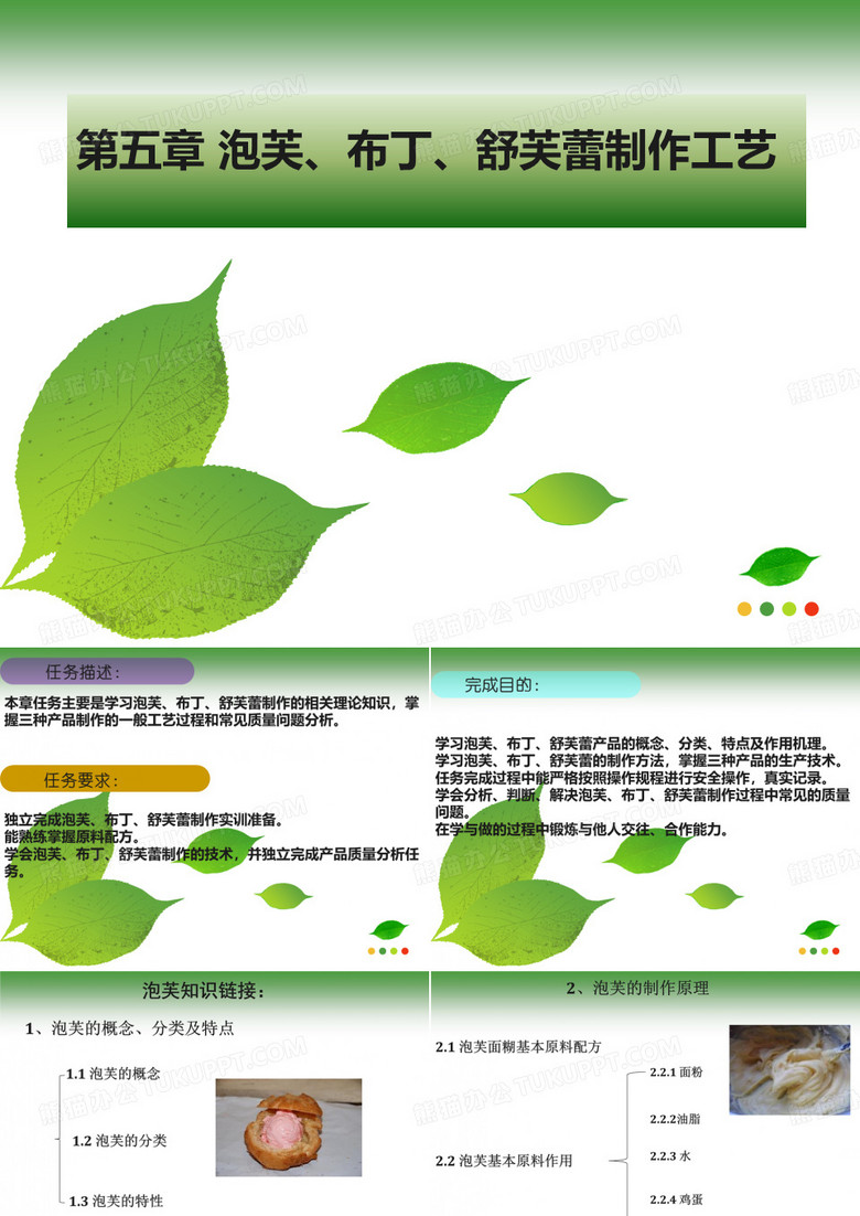 (西式面点工艺与实训)第五章泡芙、布丁、舒芙蕾制作工艺0116