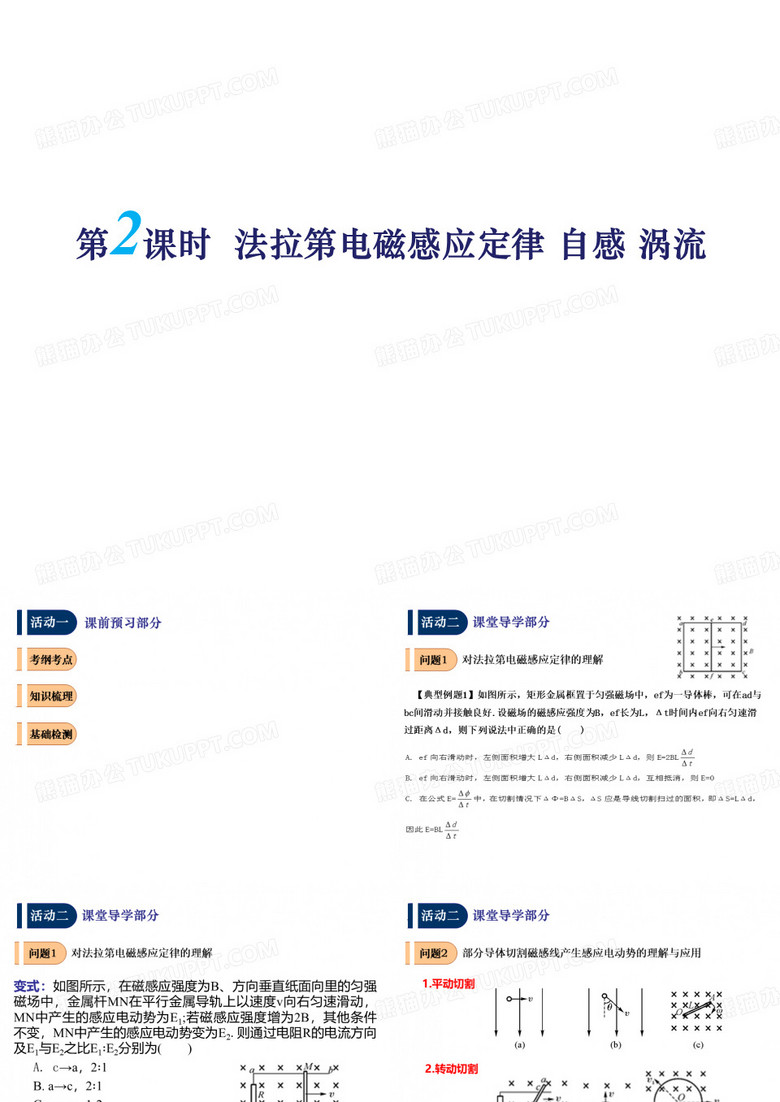 江苏省扬州市江都中学高考物理一轮复习 第一章《电磁感应》(第2课时)法拉第电磁感应定律 自感 涡流课