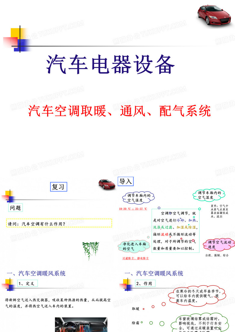 汽车空调暖气、通风、配气