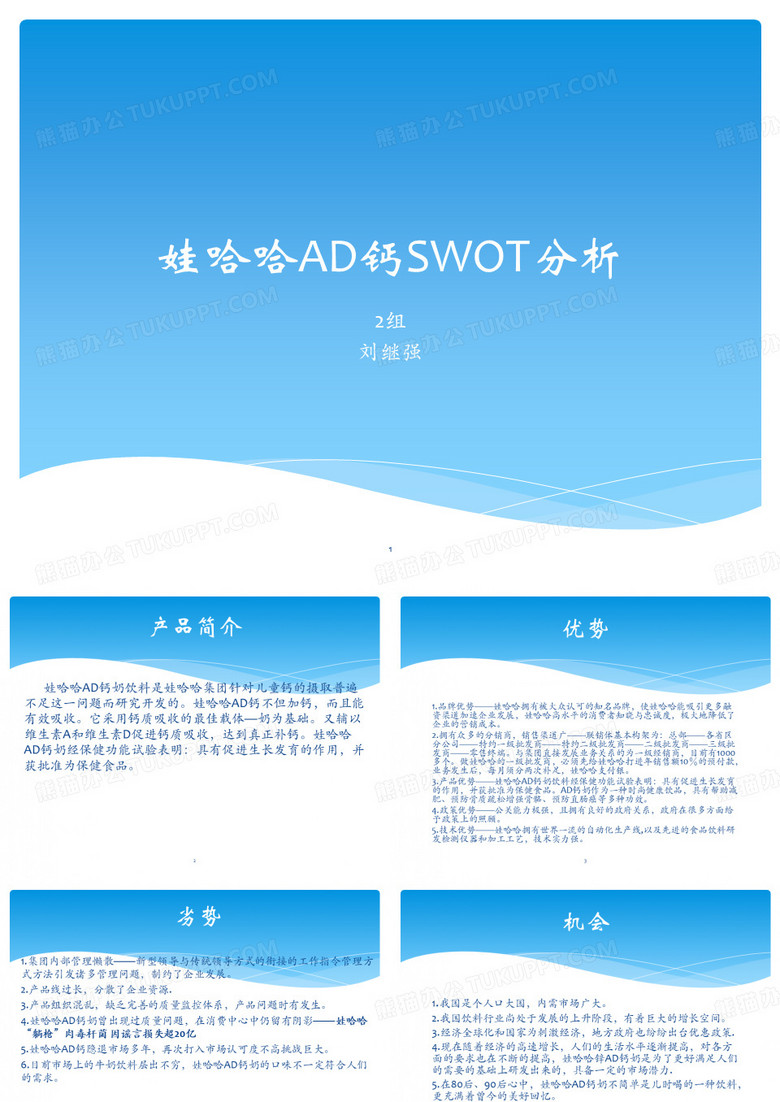 娃哈哈AD钙SWOT分析ppt课件