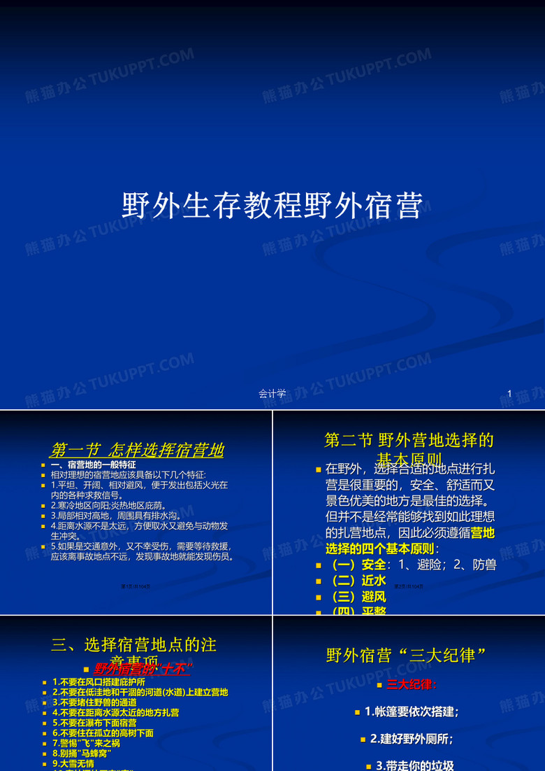 野外生存教程野外宿营PPT学习教案