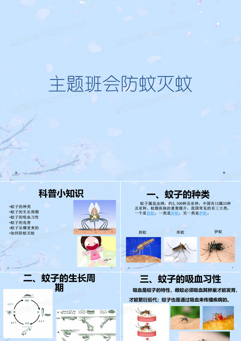 主题班会防蚊灭蚊.完整版ppt