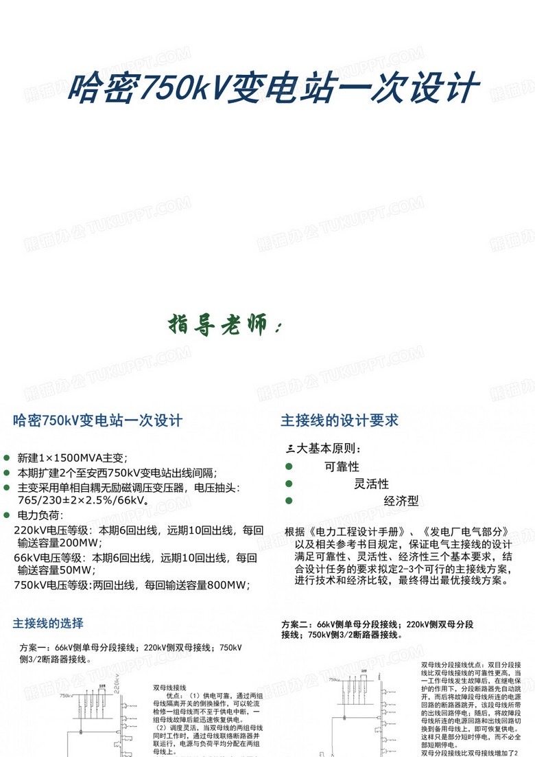 哈密750kV变电站一次设计