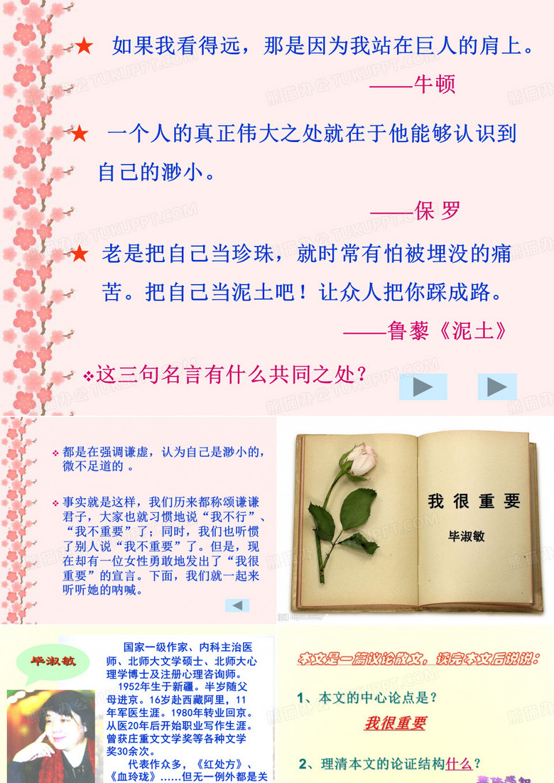 我很重要-毕淑敏 课件