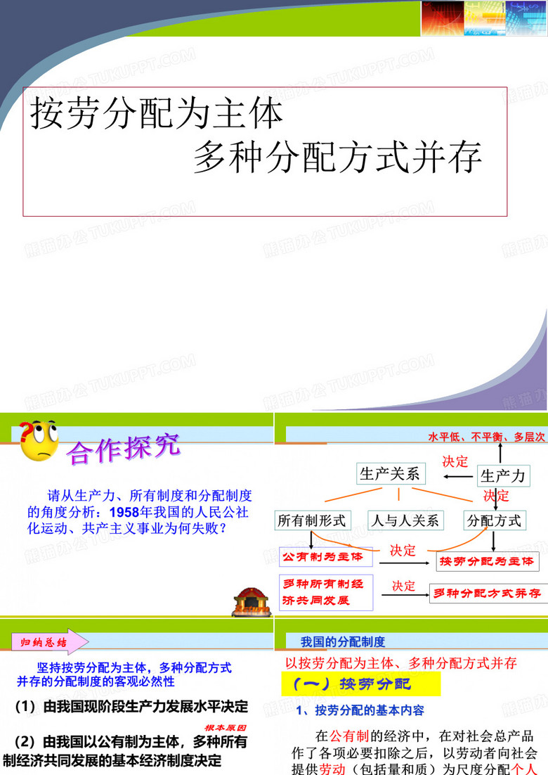 按劳分配为主体 多种分配方式并存