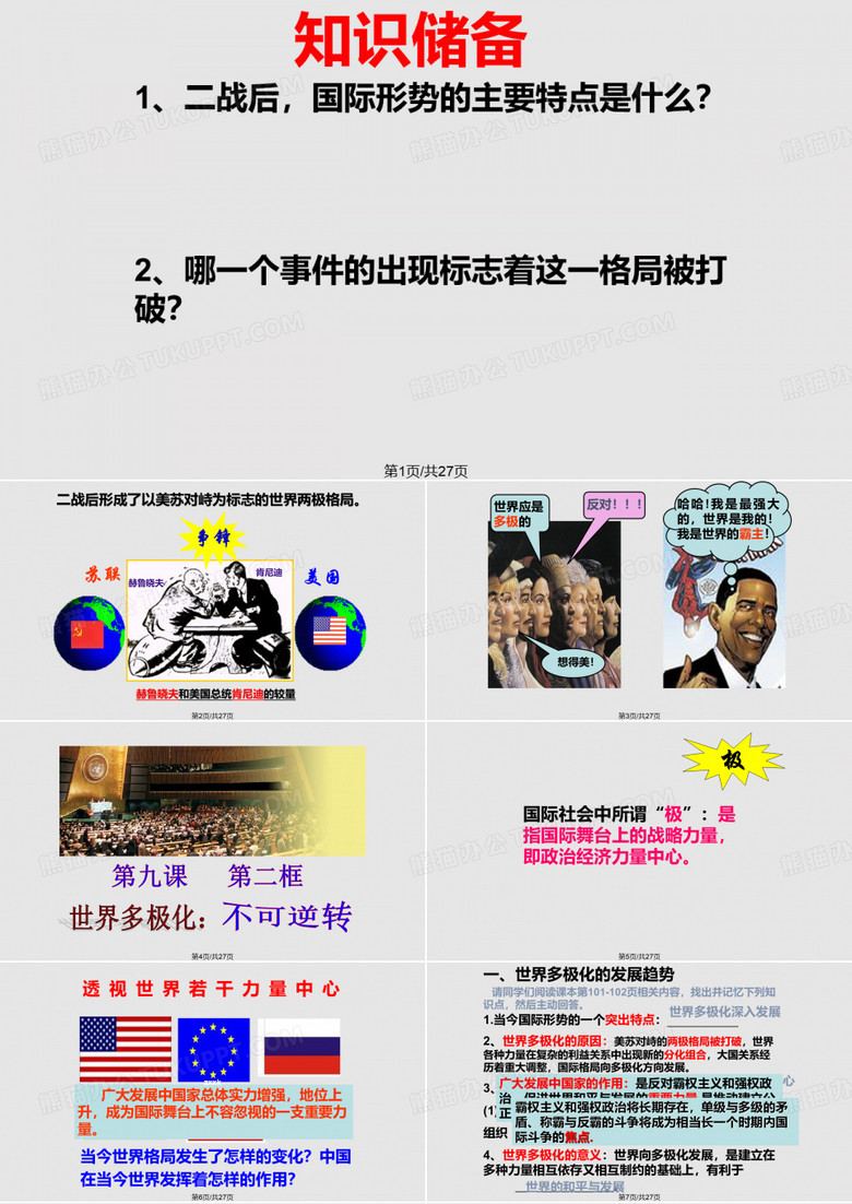 世界多极化深入发展用PPT课件