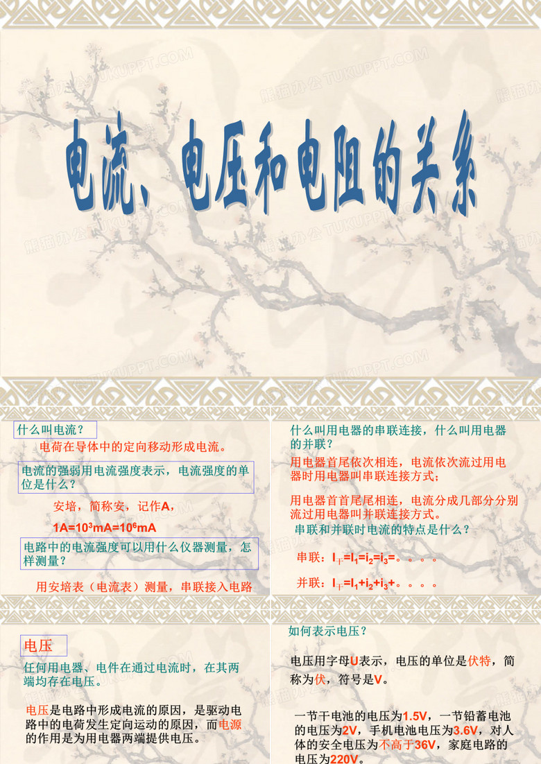 电流电压和电阻的关系