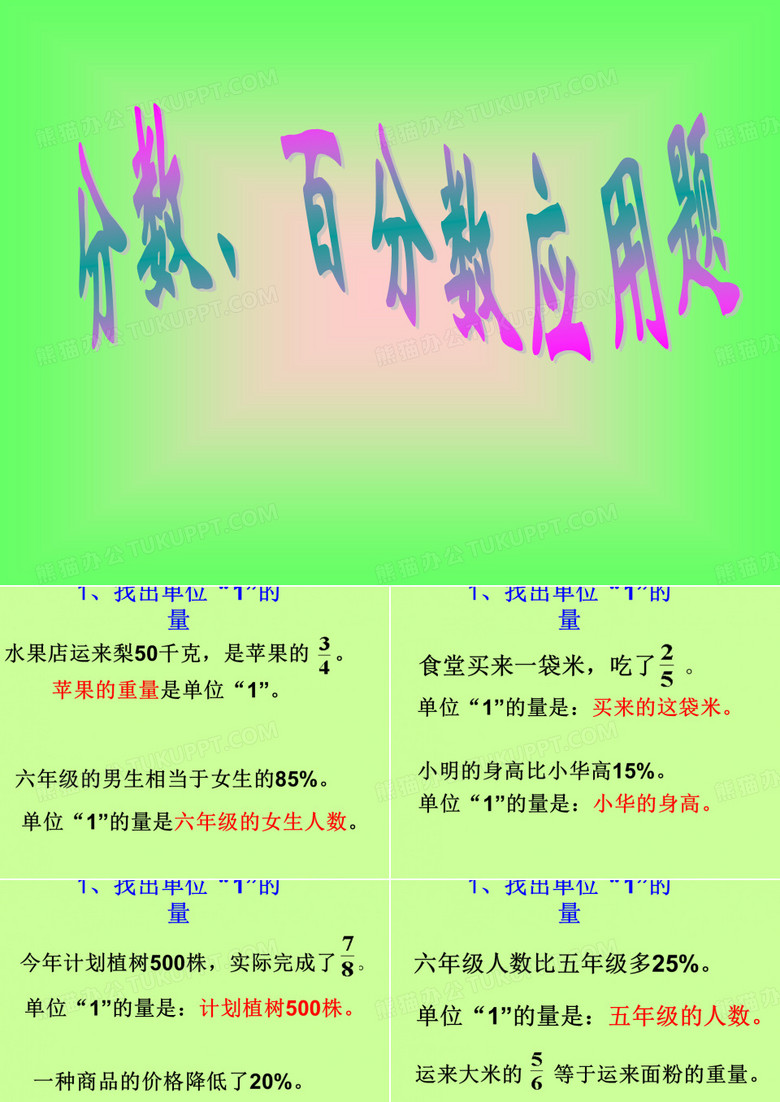 百分数应用题复习一