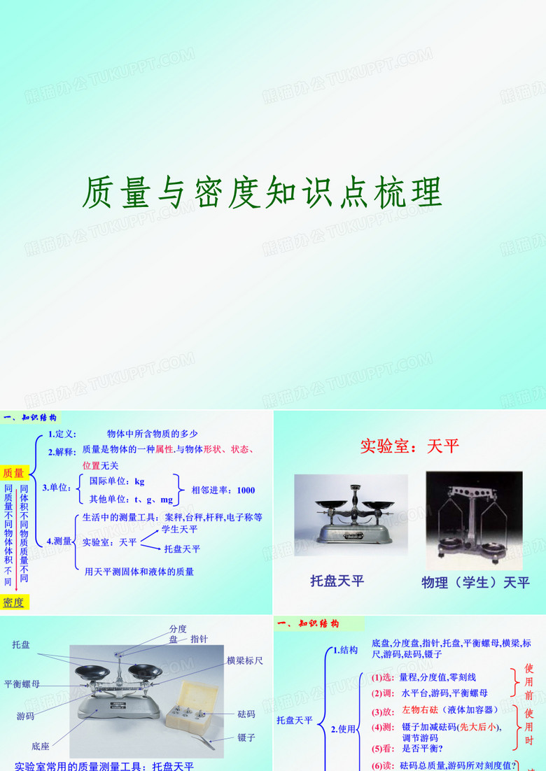 质量和密度的复习