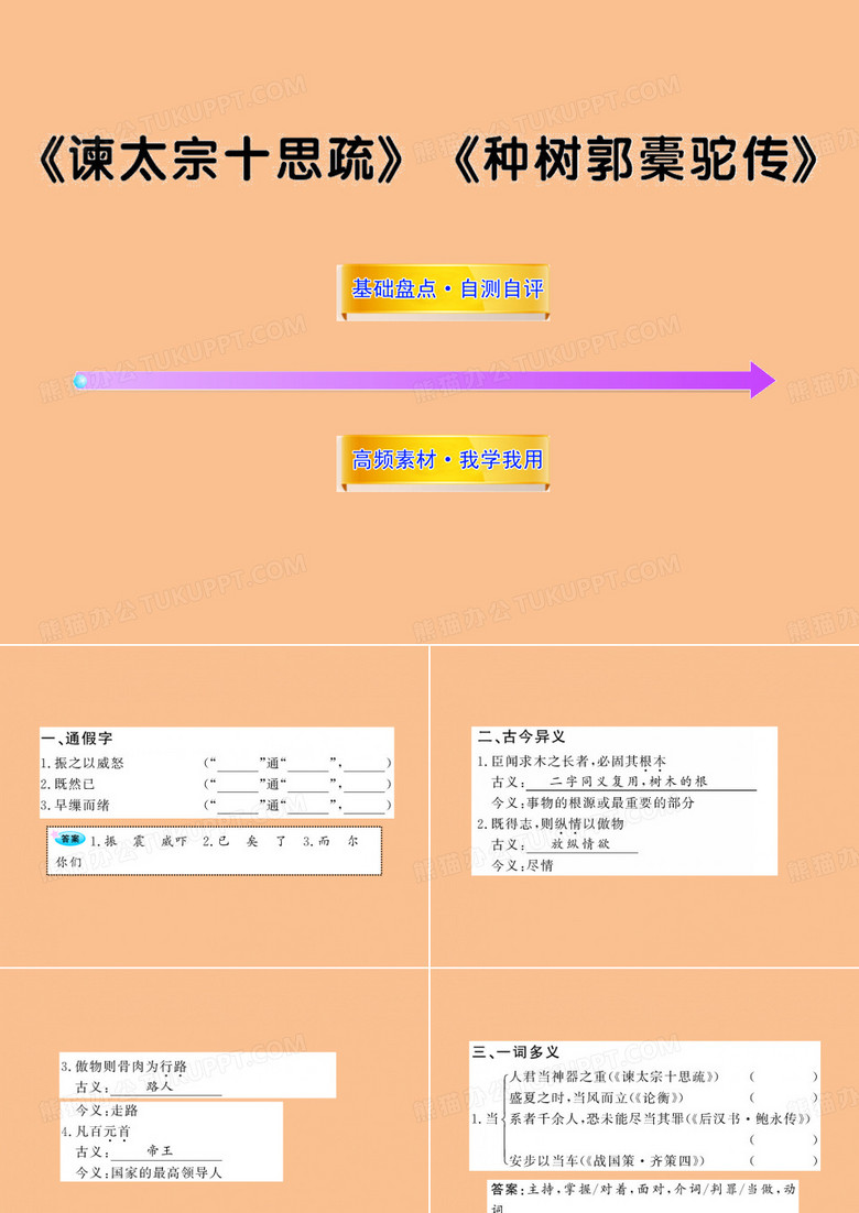 【开学大礼包】2013届高三语文一轮复习课件《谏太宗十思疏》《种树郭橐驼传》(大纲版第二册)