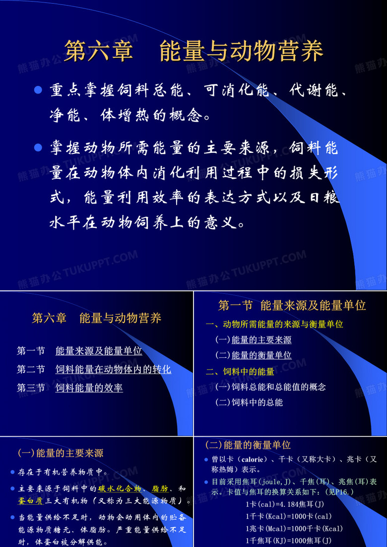 动物营养学 第六章 能量与动物营养