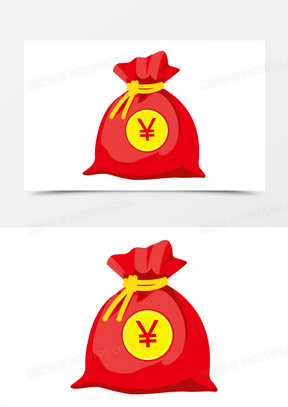 福袋钱袋红色袋子金钱袋免抠元素
